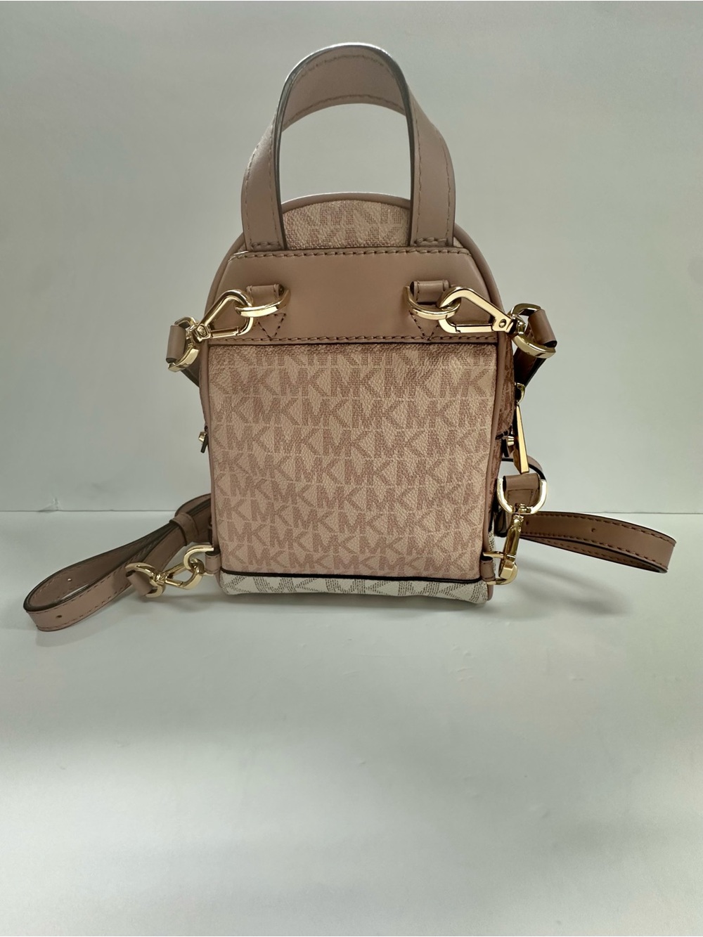 Michael Kors Mini Backpack Pink Vanilla Color Block Rhea Mini - Picture 10 of 15